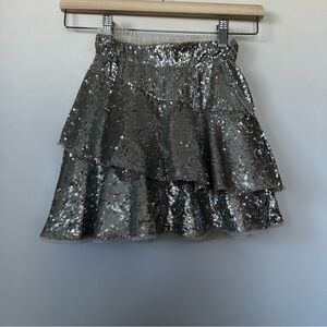 Zara Metallic Sequin Skirt Kids Sz 9